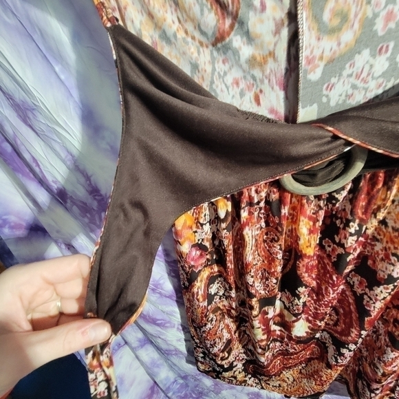 Wrapper Women's Halter Multicolored Paisley Design Mini Vintage Dress Size Med - Picture 8 of 13